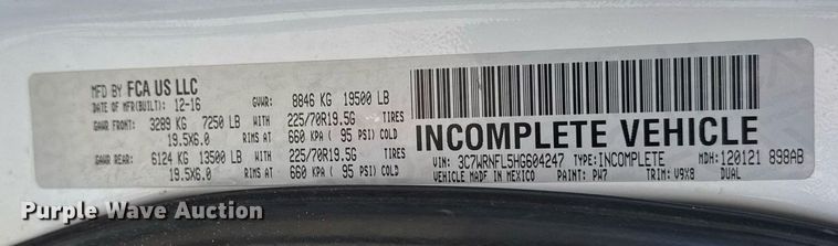 image for item EM3787 2017 Dodge Ram 5500 Crew Cab flatbed truck