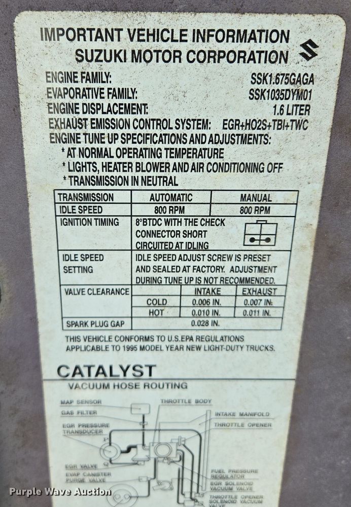 image for item EM7007 1995 Chevrolet Tracker  SUV