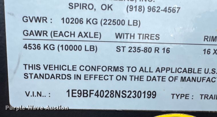 image for item EM7026 2022 Elite Trailers  equipment trailer