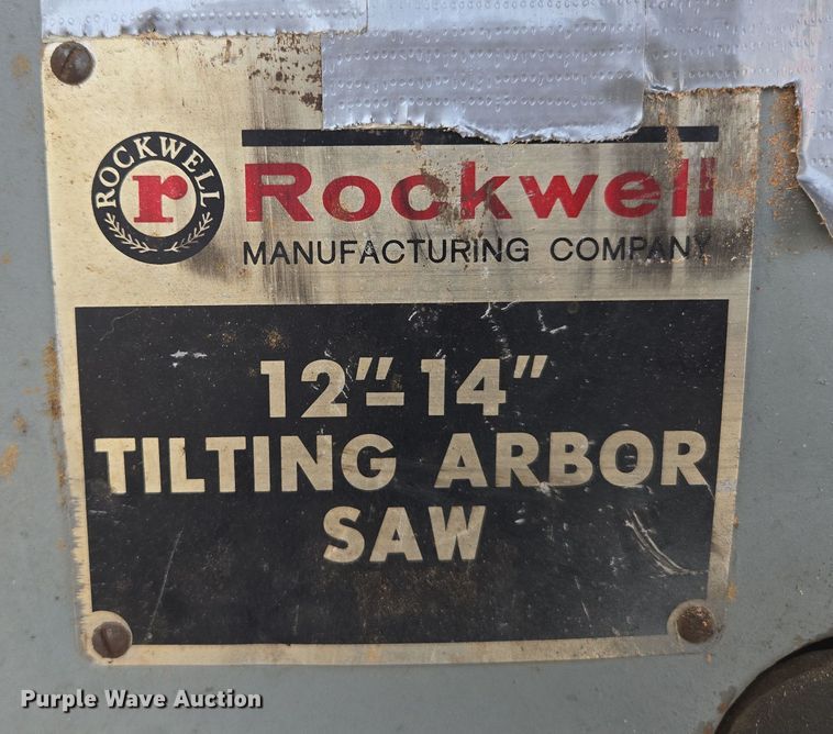 image for item EN3595 Rockwell 34-350 tilting arbor saw