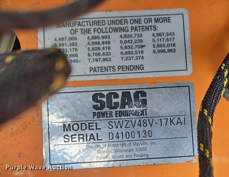 image for item EN3600 Scag SWZV48V-17KAI lawn mower