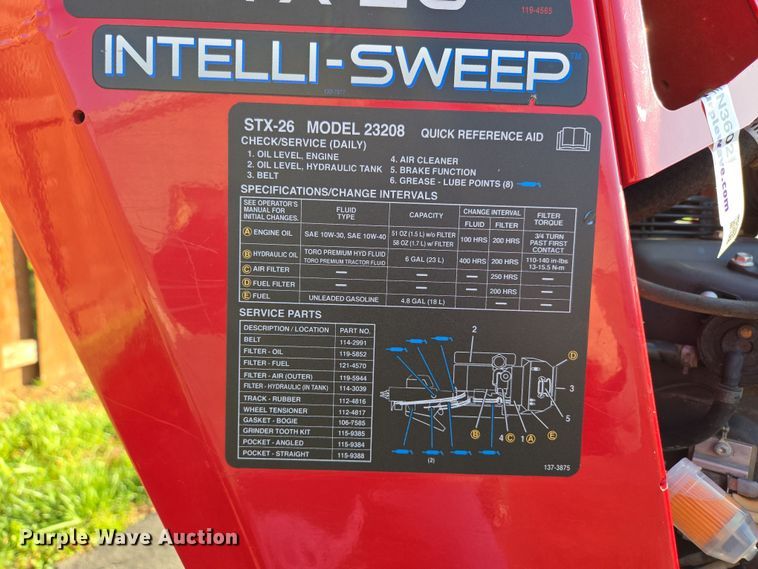 image for item EN3602 2020 Toro STX 26 Intelli-Sweep stump grinder