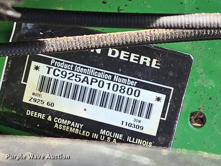 image for item EN3605 John Deere Z925 60 ZTR lawn mower