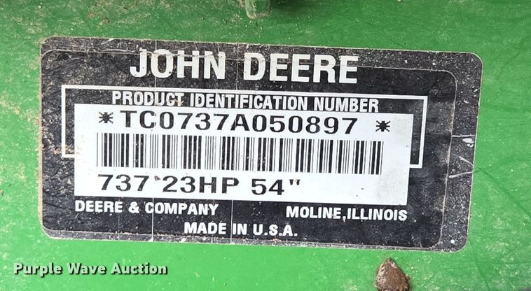 image for item EN3610 John Deere 737 ZTR lawn mower