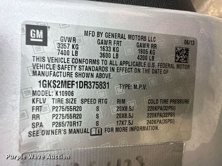 image for item EQ4591 2013 GMC Yukon Denali XL SUV
