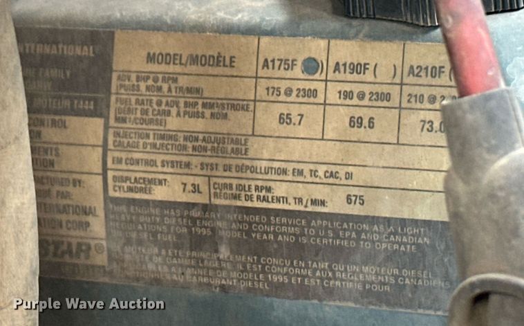 image for item EQ4592 1995 International school bus