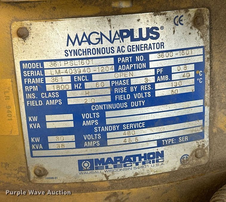 image for item EQ4595 2000 MGS Inc. generator