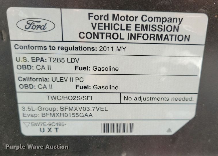 image for item NV9764 2011 Lincoln MKZ 