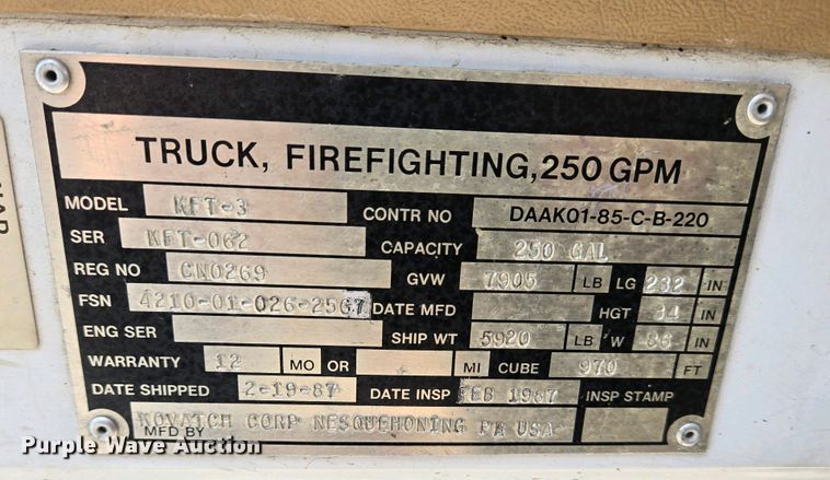 image for item OC9790 1986 Chevrolet C30 pumper fire truck
