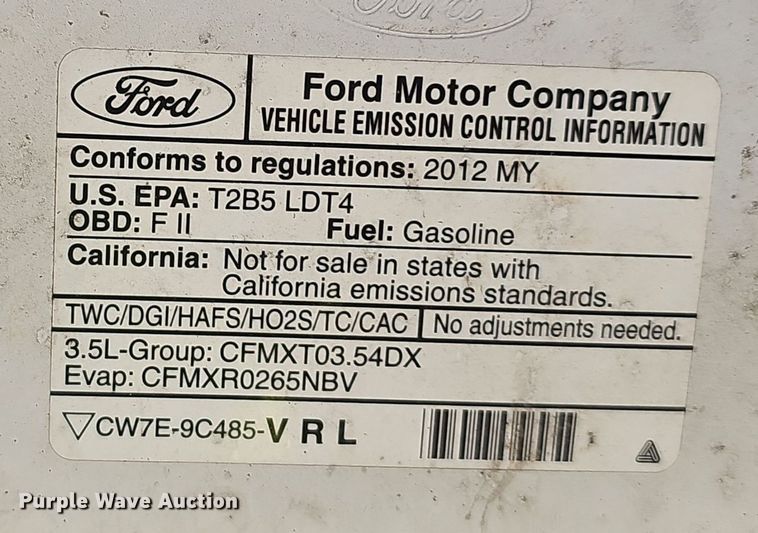 image for item OJ9136 2012 Ford F150 XL pickup truck