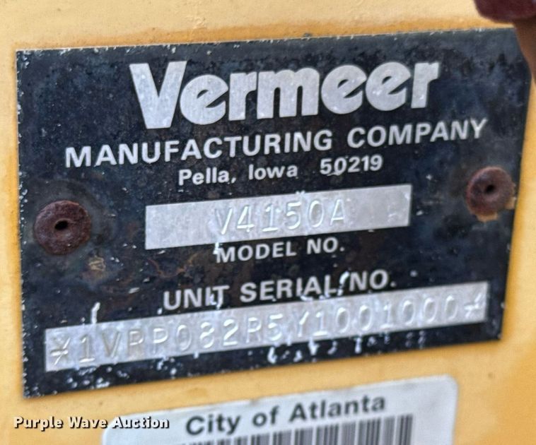 image for item DH9900 2000 Vermeer V4150A trencher