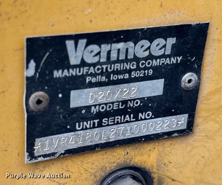 image for item DH9907 2007 Vermeer D20x22 directional boring unit