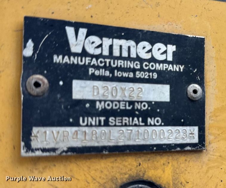 image for item DH9907 2007 Vermeer D20x22 directional boring unit