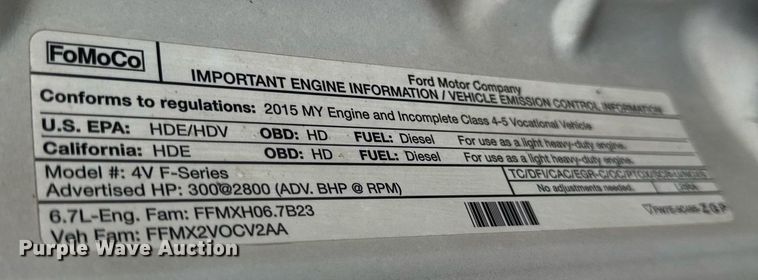 image for item DH9919 2015 Ford F550 Super Duty utility / service truck