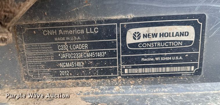 image for item DM5696 2012 New Holland C232 tracked skid steer loader