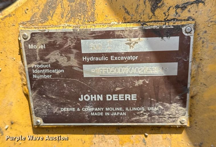 image for item DM5702 2010 John Deere 50D mini excavator