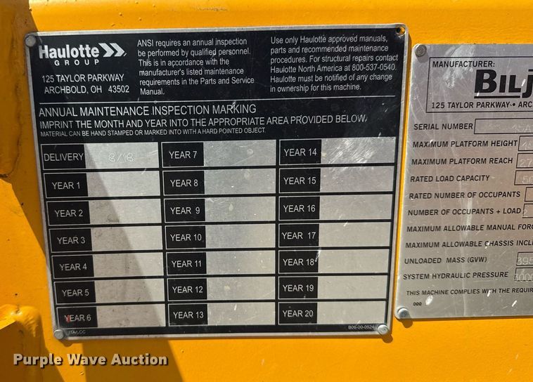 image for item DM5709 2018 Haulotte 4527A boom lift