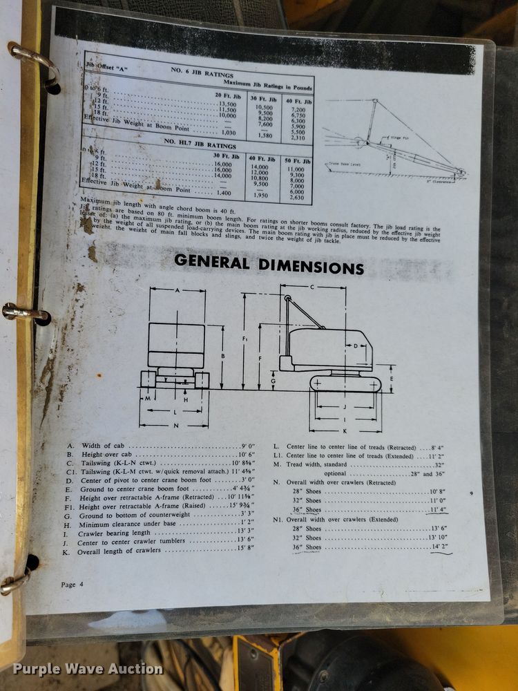 image for item DN3723 1969 American 4250 crane
