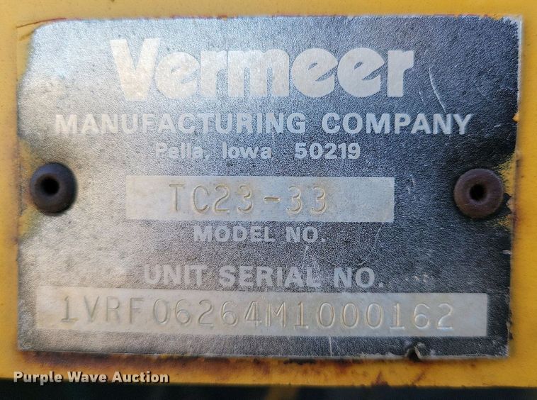 image for item DN3732 1991 Vermeer TC23-33 trench compactor
