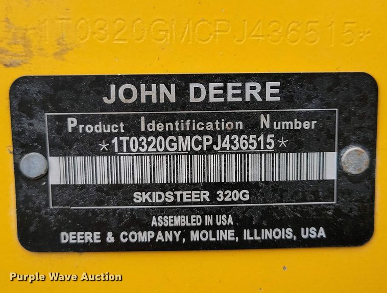 image for item DN3738 2023 John Deere 320G skid steer loader