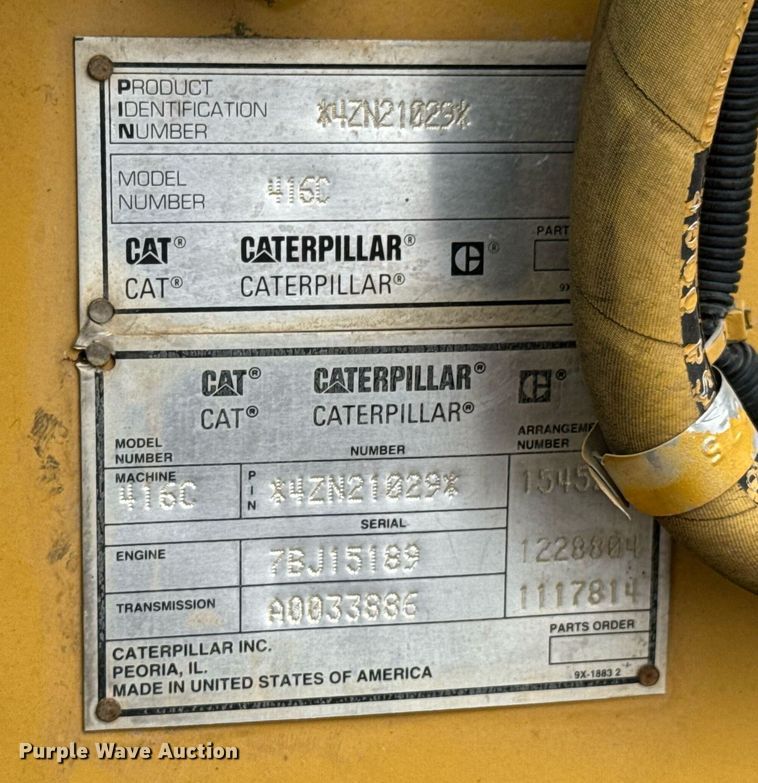 image for item DO0742 2000 Caterpillar 416C backhoe