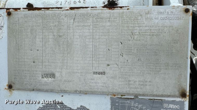 image for item DO0769 2005 International 4300 digger derrick truck