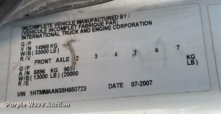 image for item DO0771 2008 International 4300 bucket truck