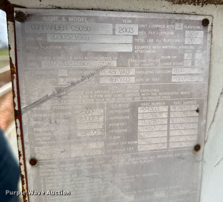 image for item DO0772 2004 International 7400 digger derrick truck