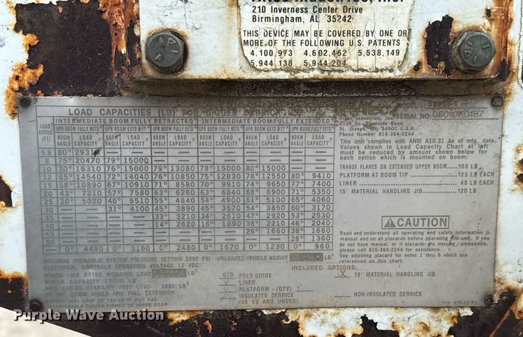 image for item DO0780 2002 Freightliner FL80 digger derrick truck