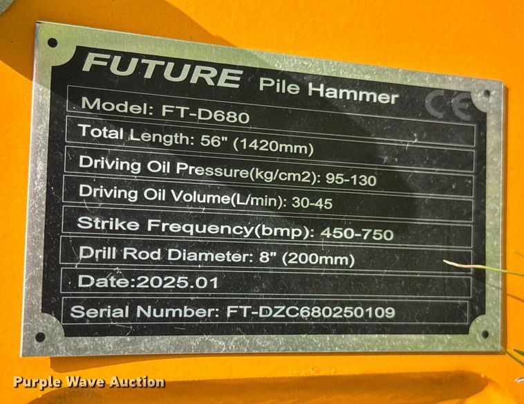 image for item DO0859 2025 Future FT-D680 skid steer post driver