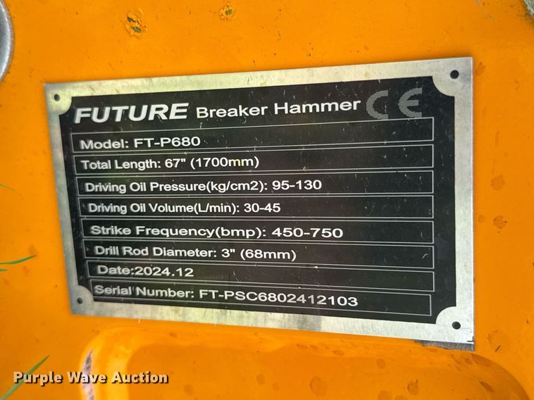 image for item DO0861 2024 Future FT-P680 skid steer breaker