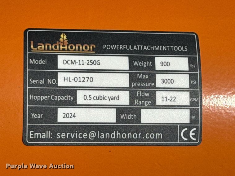 image for item DO0863 2024 LandHonor DCM-11-250G skid steer concrete mixer