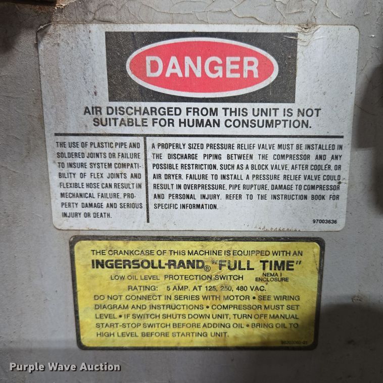 image for item DP6286 Ingersoll Rand T30 air compressor