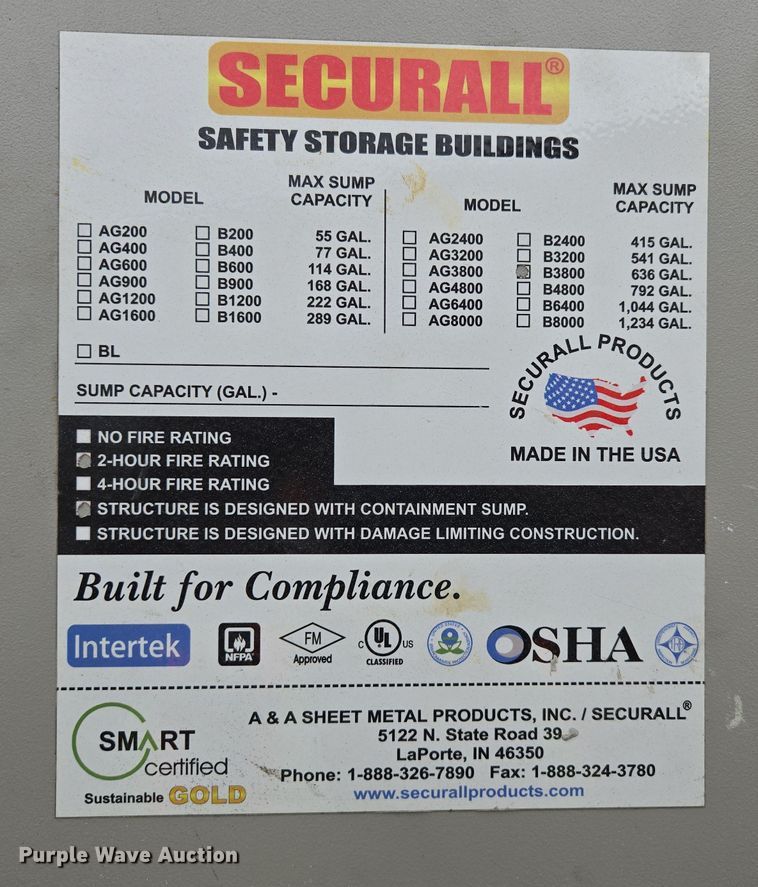 image for item DP6289 Securall B3800 hazmat locker