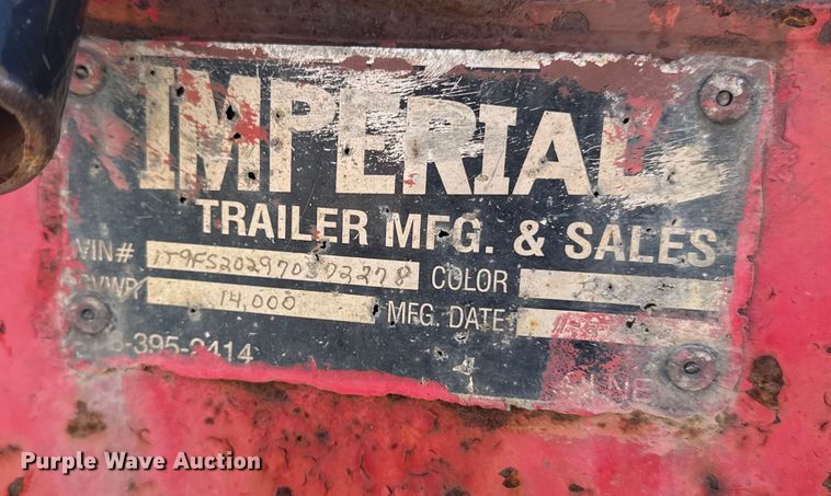 image for item DT0634 2007 Imperial tilt deck equipment trailer