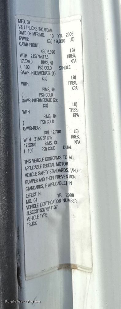 image for item DT0636 2007 Sterling Mitsubishi Fuso dump truck