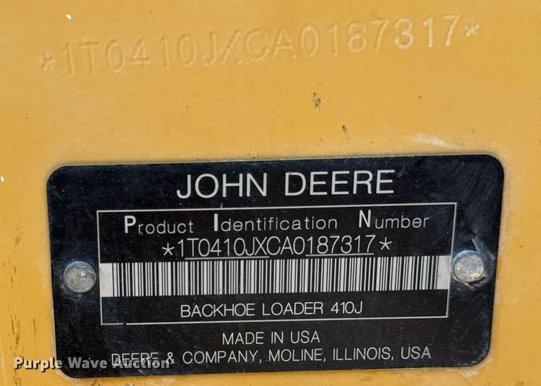 image for item DT0691 2010 John Deere 410J backhoe