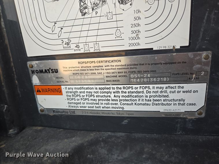 image for item DT4816 2019 Komatsu D51PX-24 dozer