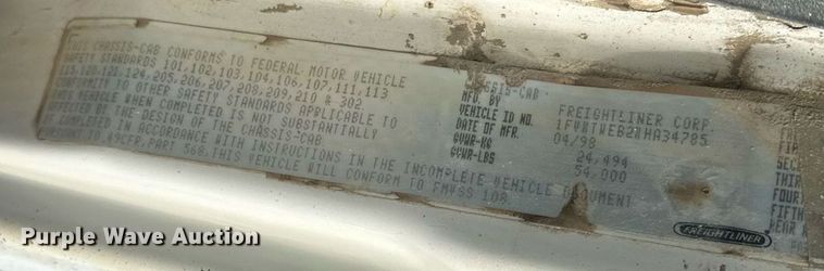 image for item DT7126 1999 Freightliner FL112 dump truck