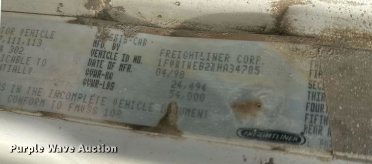 image for item DT7126 1999 Freightliner FL112 dump truck