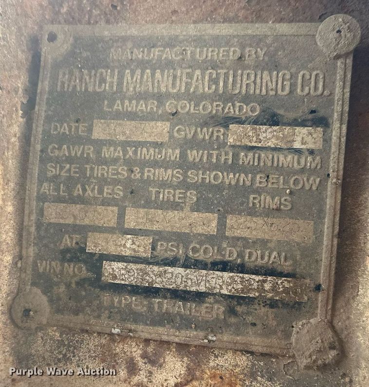 image for item DT7128 1997 Ranch Manufacturing Co bottom dump trailer