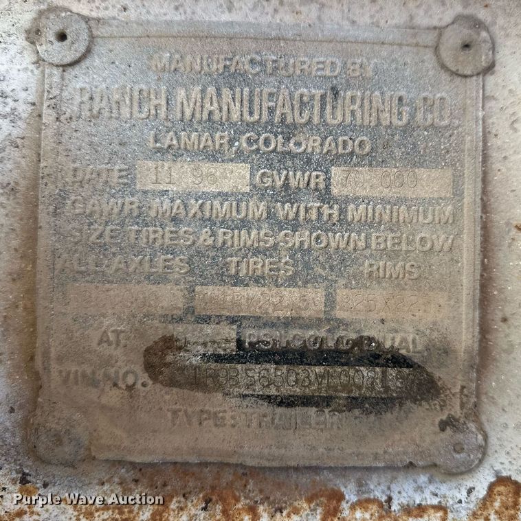 image for item DT7129 1997 Ranch Manufacturing bottom dump trailer