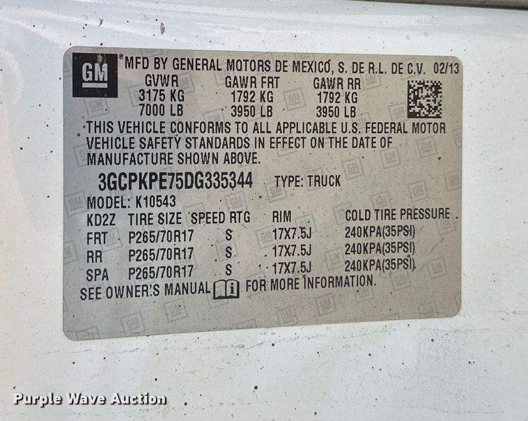 image for item DT7135 2013 Chevrolet 1500 Crew Cab pickup truck