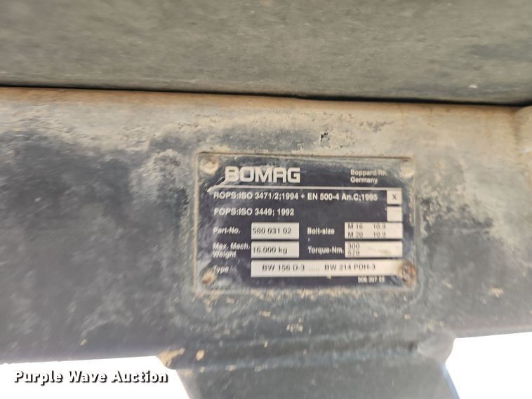 image for item DT7736 2000 Bomag BW213 PDH-3 single drum vibratory roller