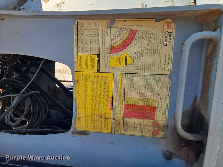 image for item DT7738 Terex BT3470 truck mounted crane