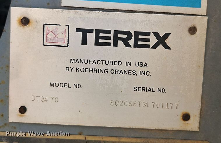 image for item DT7738 Terex BT3470 truck mounted crane