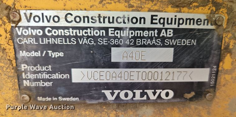 image for item DT7739 2008 Volvo A40E haul truck