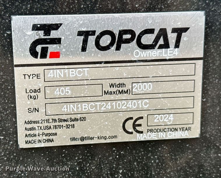 image for item DU9693 2024 Topcat 4IN1BCT skid steer bucket