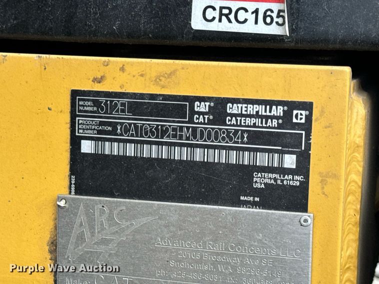 image for item DV1880 2014 Caterpillar 312EL RX excavator