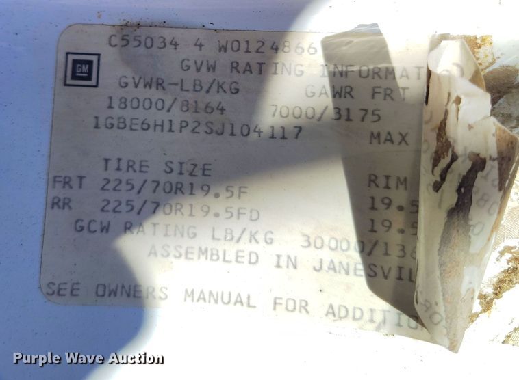 image for item DV6713 1995 Chevrolet Kodiak C5500 flatbed truck